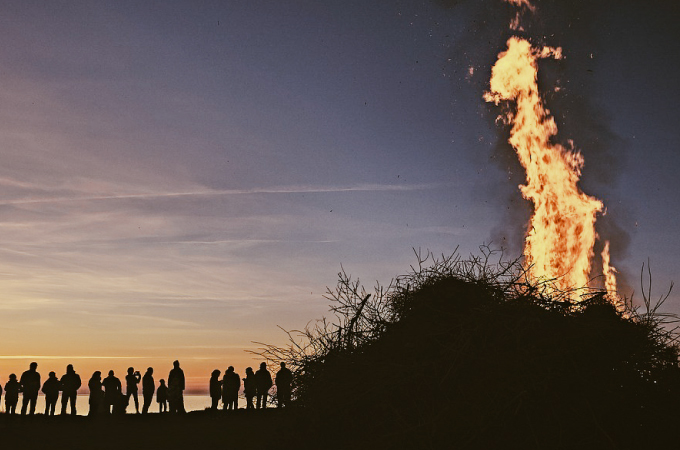Easter fire in the evening