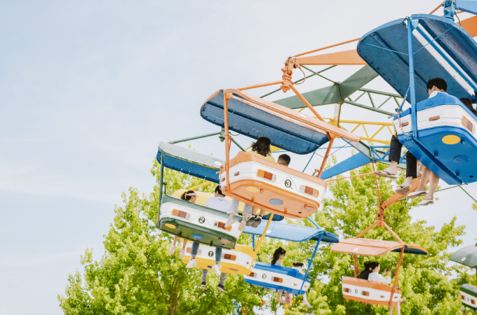 Amusement ride in the air