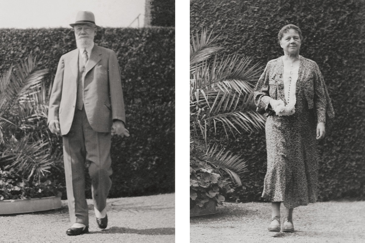Historic black and white photo of restaurateur Friedrich Haerlin and his wife Thekla Toussaint